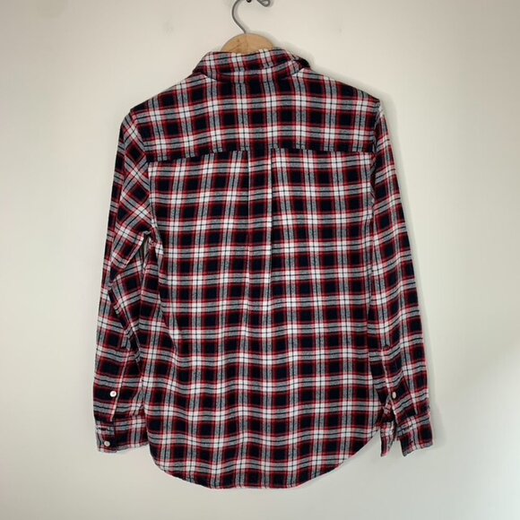 Aritzia Wilfred Free Charlotte Button Down Shirt Plaid Flannel Side Slit XS - Picture 14 of 14